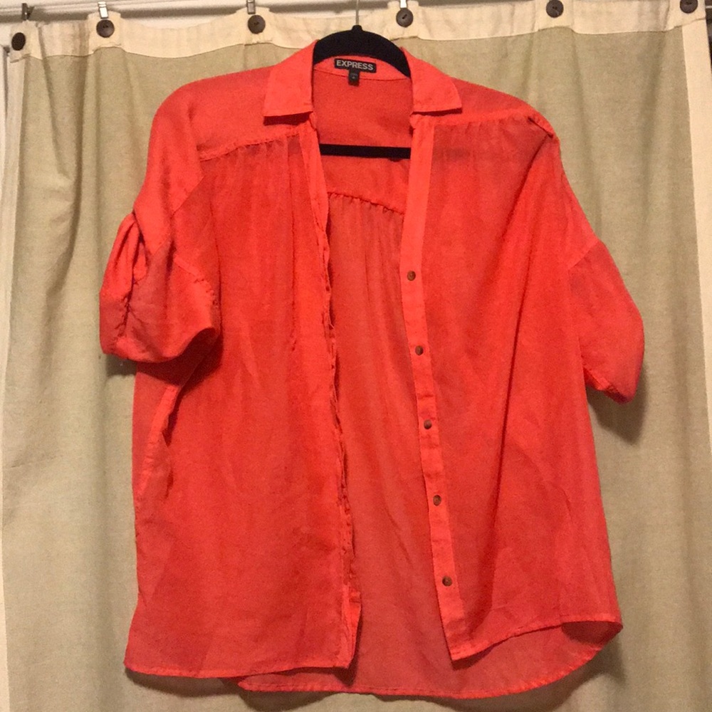 Coral, casual & feminine button down